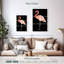 Flamant rose sur fond noir-108595258