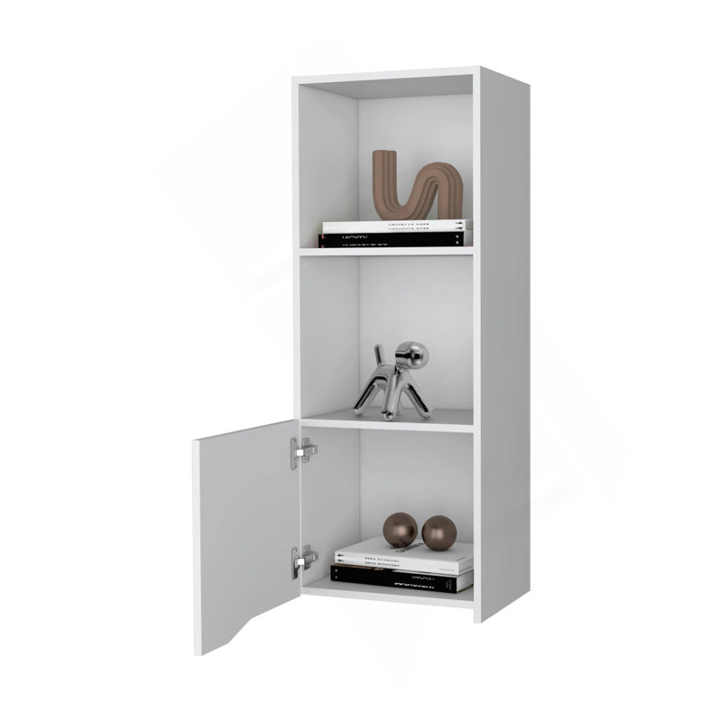 White Wall Cabinet With One Door, White