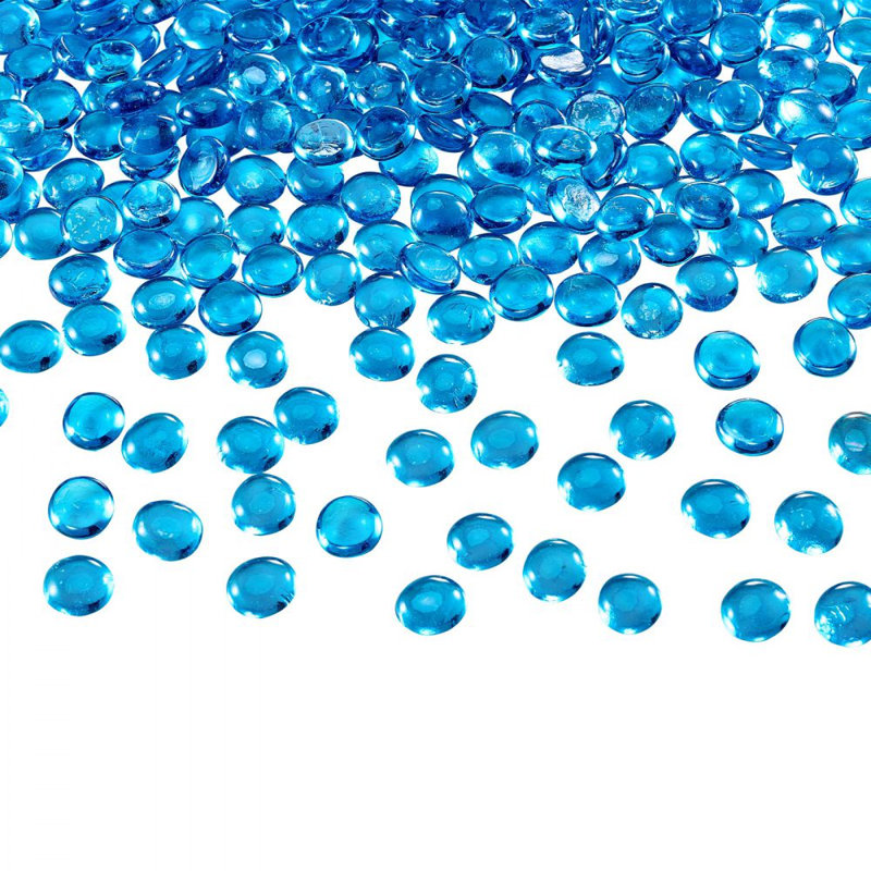 Billes de verre pour foyer, H 3,82 po x l 10,98 po x P 9,02 po, Bleu Cara¨ïbes