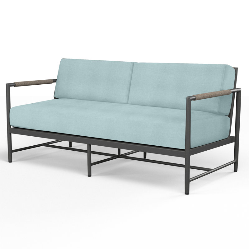Pietra Outdoor 2 - Seat Loveseat, Dupione Celeste Sunbrella®