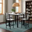 Ensemble 5 pièces de table de salle à manger carrée, mobilier de table de cuisine moderne de style Mid-Century pour la salle à manger, coin-repas, plateau compact avec panneau de particules, 4 chaises rembourrées en velours, structure en métal-1121444531