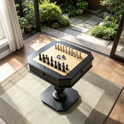 Galini Black Finish Game Table