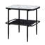Ensemble de 3 tables d'appoint élégantes 3 pièces avec plateau en verre trempé et plateau en verre blanc