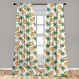 Pineapple Semi-Sheer Rod Pocket Curtain Panels