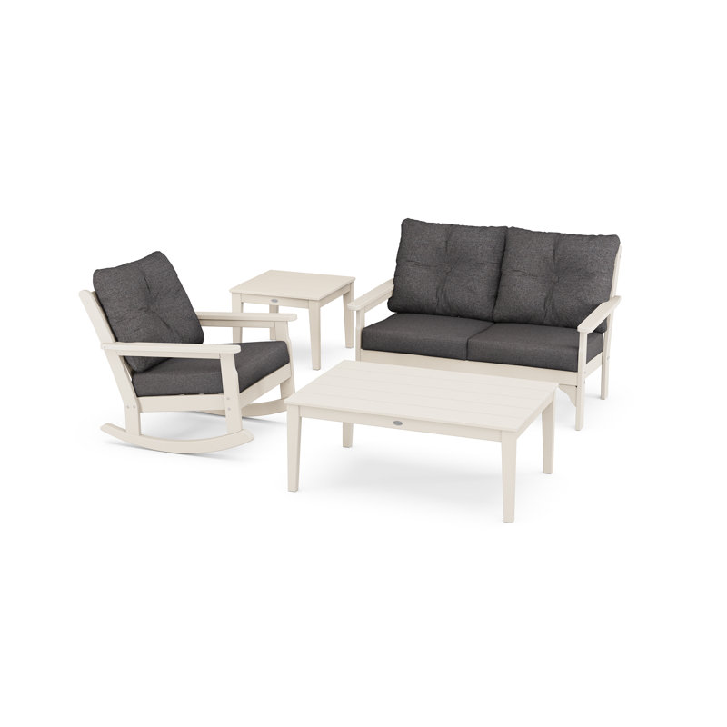 Vineyard 4-Piece Deep Seating Rocker Set, Sand, Spa