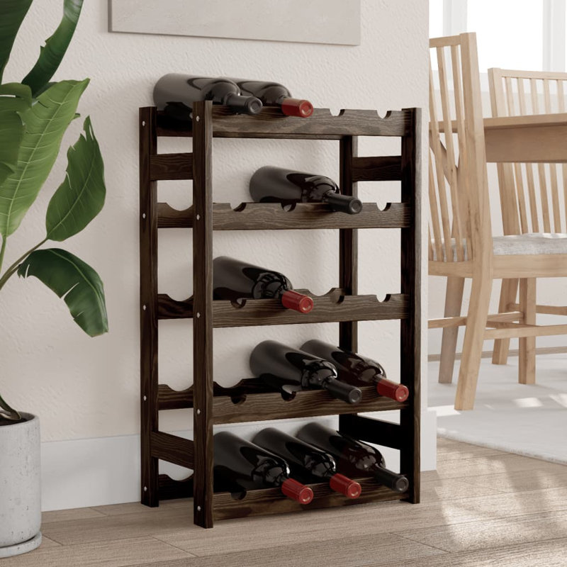 Najmul 20 - Bottle Solid Wood Wine Bottle Rack, 102cm H x 62.5cm W x 25cm D, Black