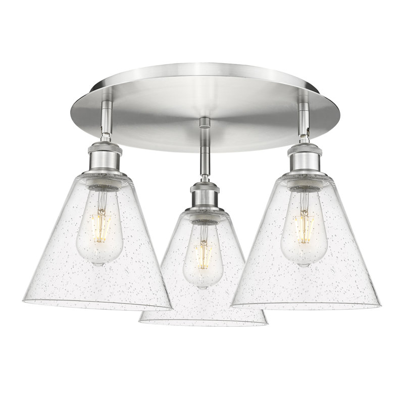 Plafonnier encastré Berkshire, Transparent, Nickel satiné