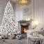 Arbre de Noël de 4 pi avec apparence floquée, 150 lumières Ul colorées, 21 pins, 366 pointes enneigées, structure à charnières pour une installation sans effort et configuration de base en métal stable,