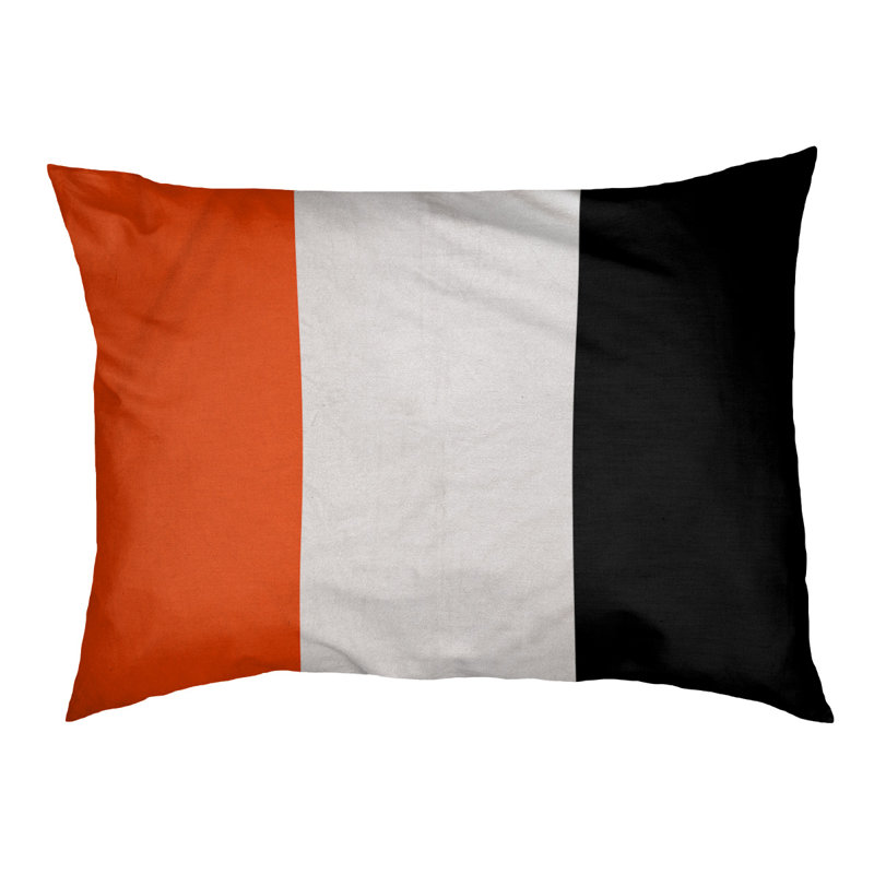 Coussin Designer, Petit (L 18 po x l 28 po), Orange / blanc / noir