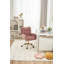 Chaise de bureau pivotante en velours avec base en métal-373388908