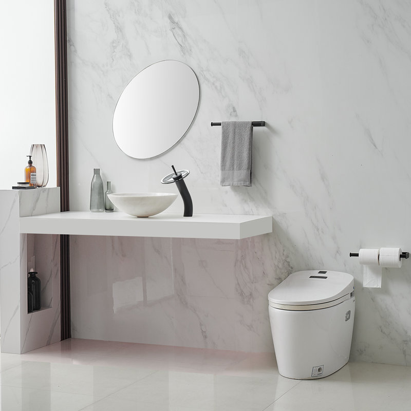 Waterfall Vessel Bathroom Faucet, Matte Black