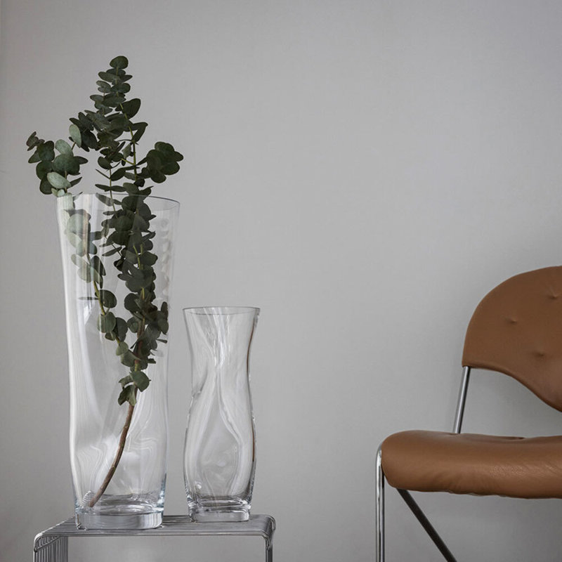 Squeeze Handmade Crystal Glass Table Vase, Clear