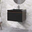 Meuble-lavabo mural moderne avec lavabo noir-338554065