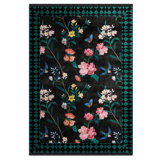 Karabag Multicolored Color Floral Design Carpet Machine Woven Polyester & Cotton Yarn Area Rugağ