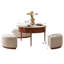 Ensemble de tables basses 31,5 ", plateau de rangement Mid-Century en bois massif avec 3 tabourets en tissu rembourrés pour le salon-133200512