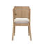 5pc Rectangular Dining Table Chair Set Light Brown Beige Finish Softly Rounded Corners Fabric Upholstered Wooden Dining Room Furniture-129590905