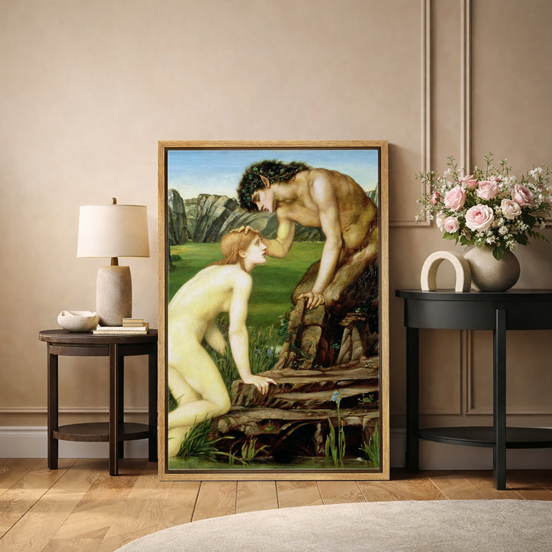 «Mythology Romantic Psyche and Eros Love», reproduction d'art numérique sur toile encadrée, H 24 po x l 16 po x P 1,5 po