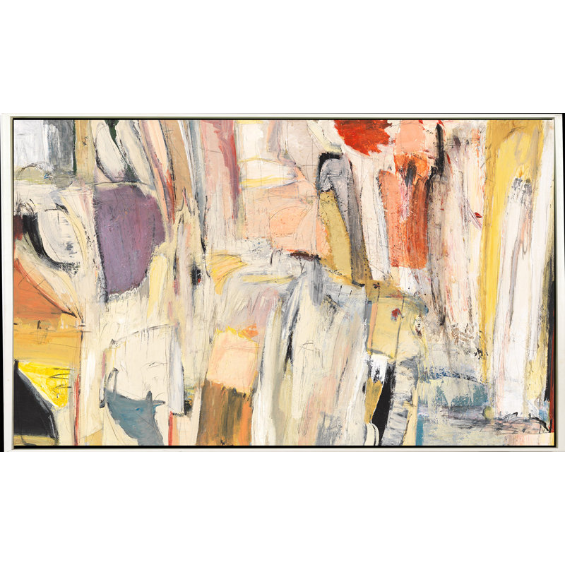 Scent of Lavender - Peinture sur toile avec cadre flottant, Encadrement doré