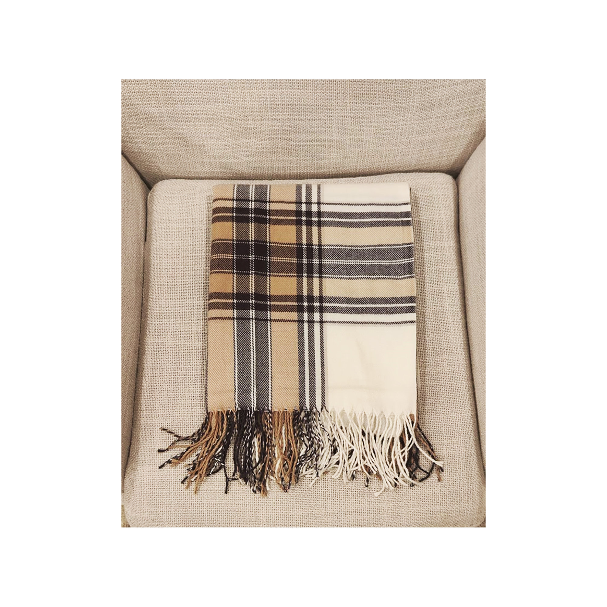 Sevan Collection Hand Woven Throw Blanket, Brown