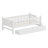 Kids Platform Bed Frame with Guardrail and Built-in Drawers-129063713