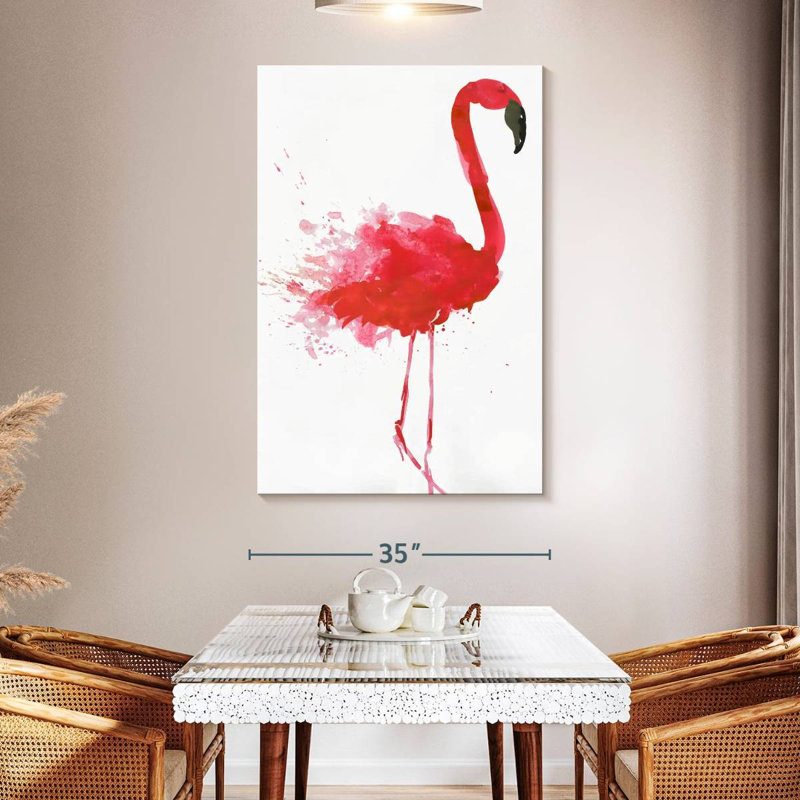 Joli flamant rose Brampt, H 51 po x l 34 po
