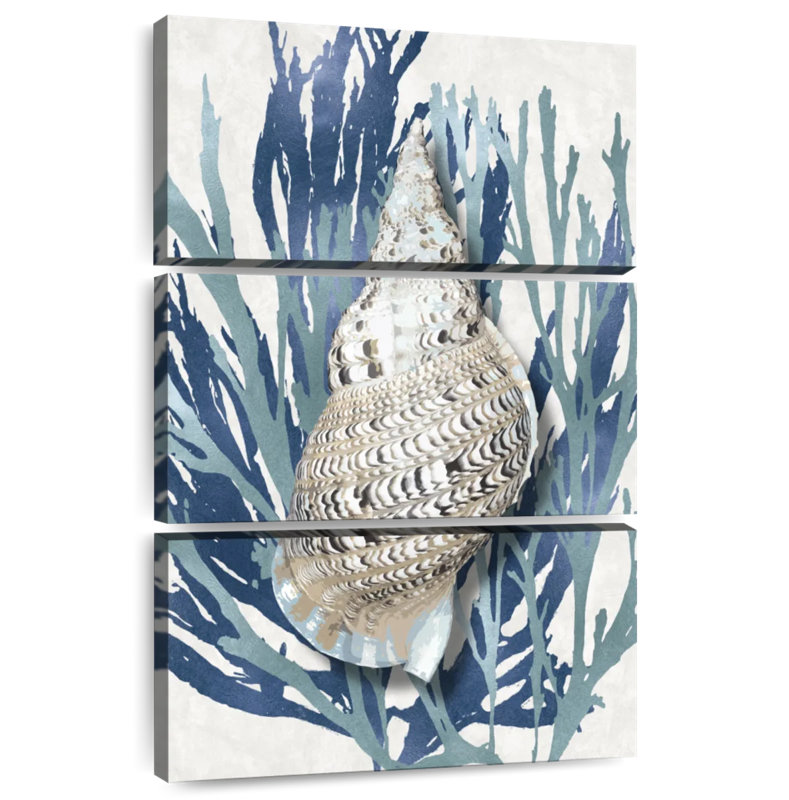 Aletra Shell Coral Aqua Blue I, 38" H x 24" W