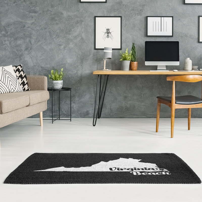 Tapis zone noire beach Virginia, Rectangle 5 pi x 7 pi