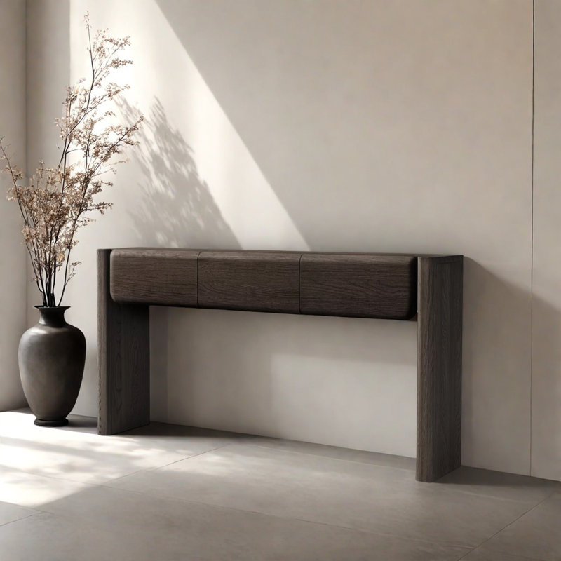 Console avec tiroirs, Noir, noir, noir, noir