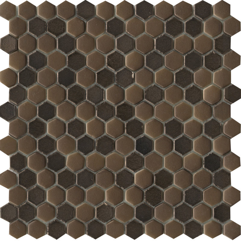 Confetti II Freddo 12 in. x 12 in. Glossy/Matte Glass Wall Tile (10.8 sq. ft./Case), Bronze