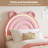 Princess Twin Size Bed Frame with 4 Storage Drawers & LED Lights, Velvet Upholstered Platform Bed with Rainbow Headboard-1297363344-1297363346