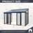 14x10 Black Patio Cover Gazebo Solarium,outdoor Sunroom With Polycarbonate Roof And Sliding Doors