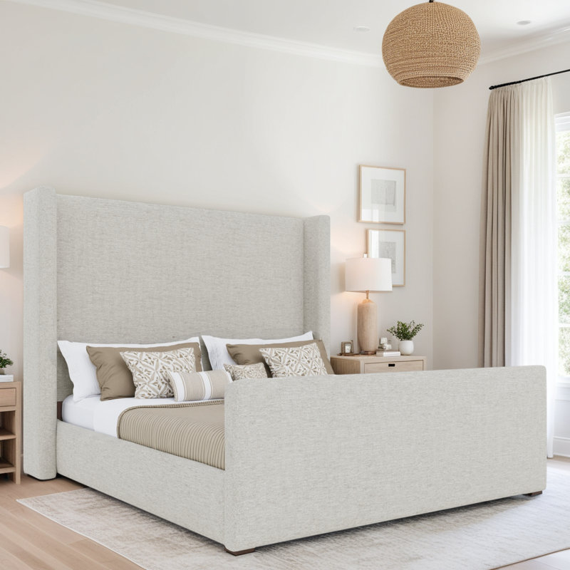Aylet Luxe Footboard Mid Bed, King, Cream