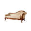 Fauteuil de 78,74 po de style européen en bois massif beige clair de style européen