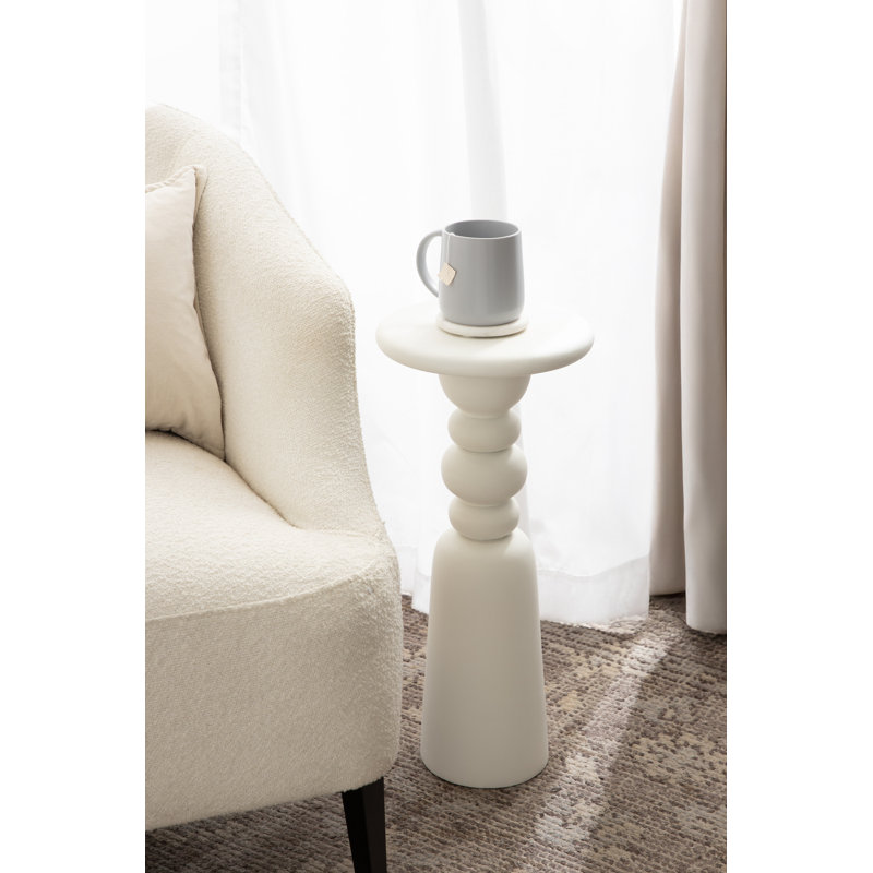 Table d'appoint Salu de 9,5 po de diamètre, Blanc
