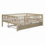 Lit de jour en bois avec couchette et garde-corps-472087915-472087916