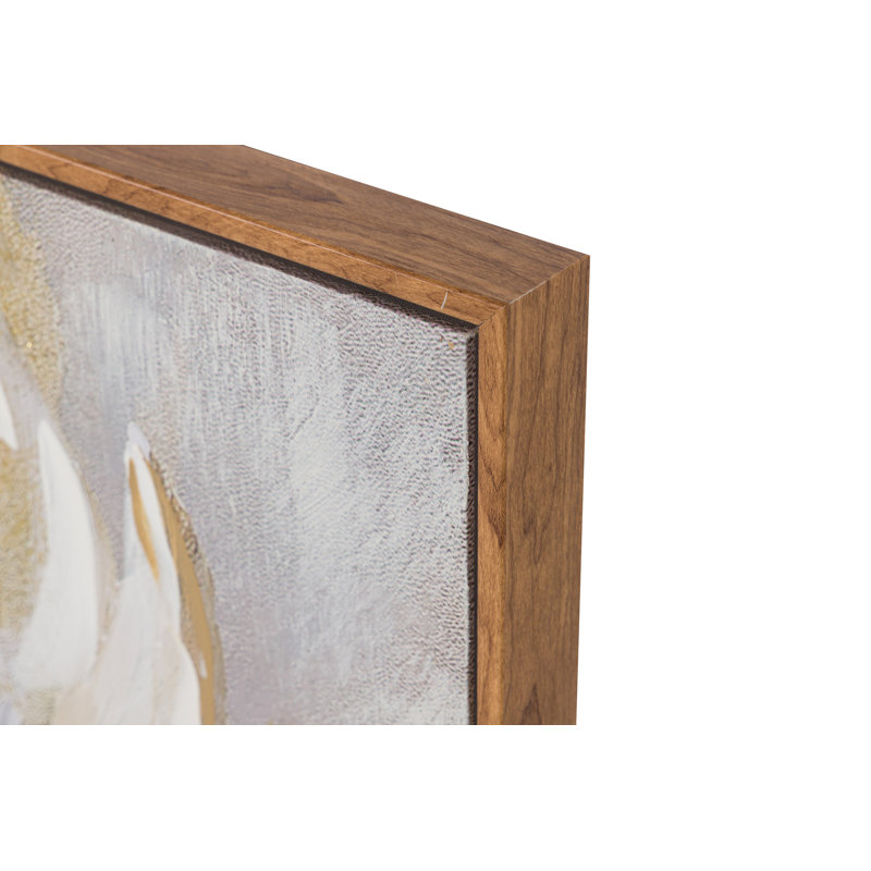 FLOWERS 80% HAND PAINTED SET 2 CANVAS 80x4x80 CM 2 Piece Floater Frame Wall Art Set on Canvas
