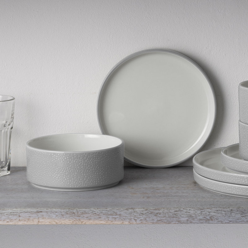Noritake Colortex Stone 12-Piece Dinnerware Set, Service for 4, Gray