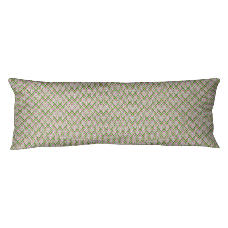 Coussin géométrique, Bourre en polyester, Vert clair / Orange