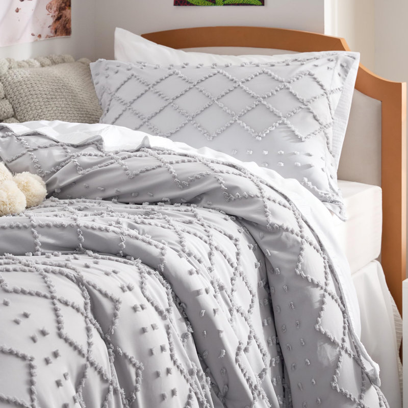 Best Seller Bedsure Embroidered Tufted All-Season Comforter Set, Harbor Mist, Twin XL Comforter + 2 Standard Shams