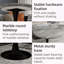 Table basse 27,6 "à effet marbre avec plateau texturé gris foncé et piédestal noir - style nordique-1114132902-1114132900