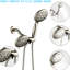 Pomme de douche à pluie simple à 6 fonctions Classic avec douchette et douchette - Fixation murale, modes de jet (pluie électrique, massage pulsé, brouillard électrique, économie d'eau), corrosion, trous en nickel brossé, tous