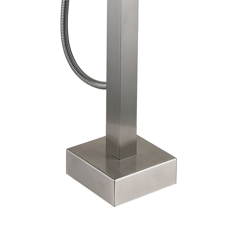 Freestanding Bathtub Faucet With Hand Shower, Brushed Nickel