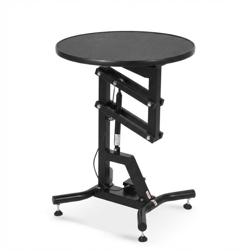 Black Hydraulic Lift Dog Grooming Table 360° Rotating Grooming Table Adjustable Height 28"-41"
