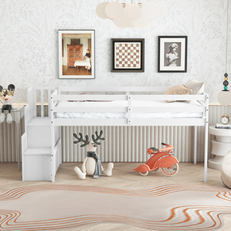 Ieysha Kids Twin Loft Bed, White