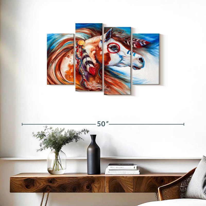 Brampt Wind Of Thunder Indian War Horse, 22" H x 36" W