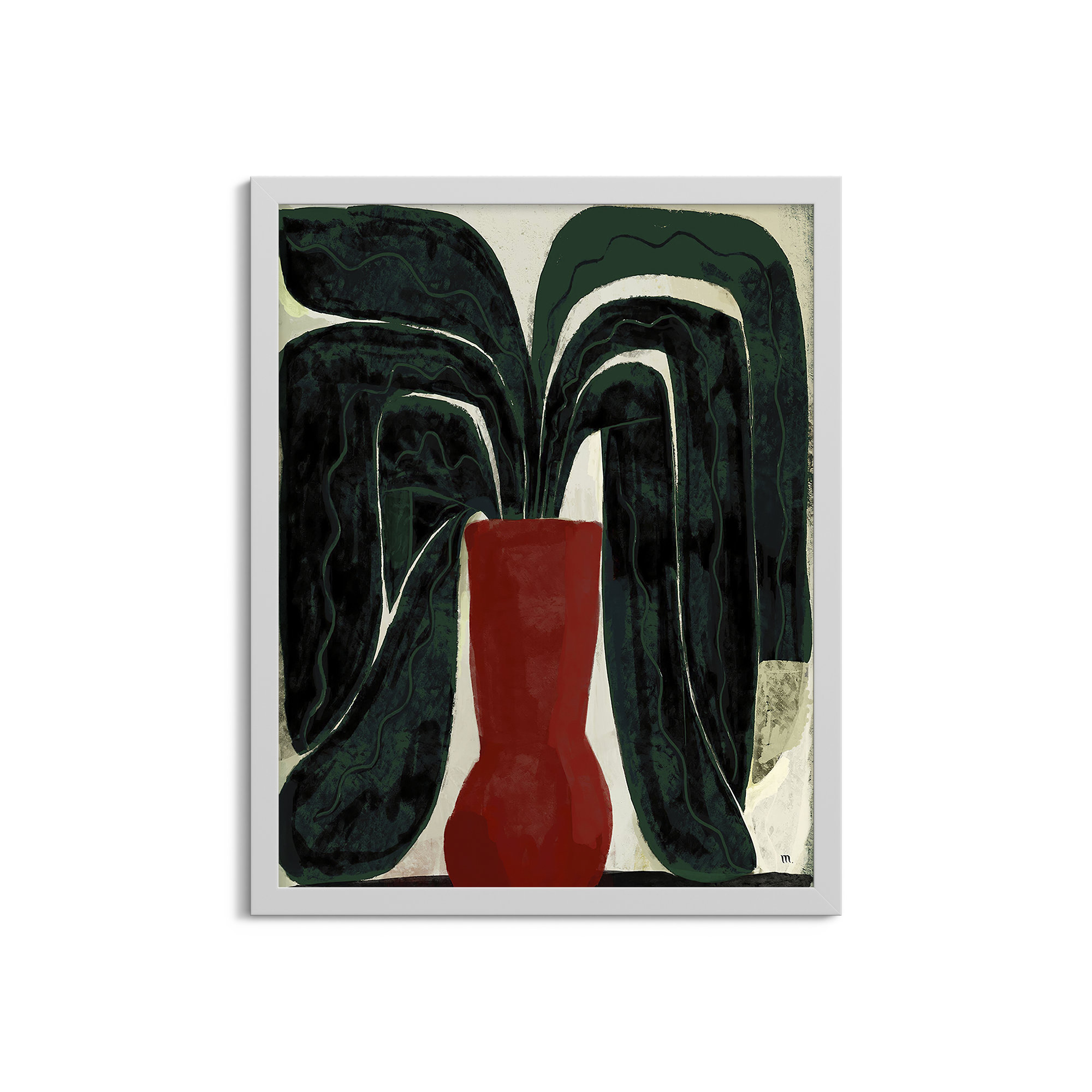 Plant #8 by StudioM, White, 50" H x 40" W x 1.25" D