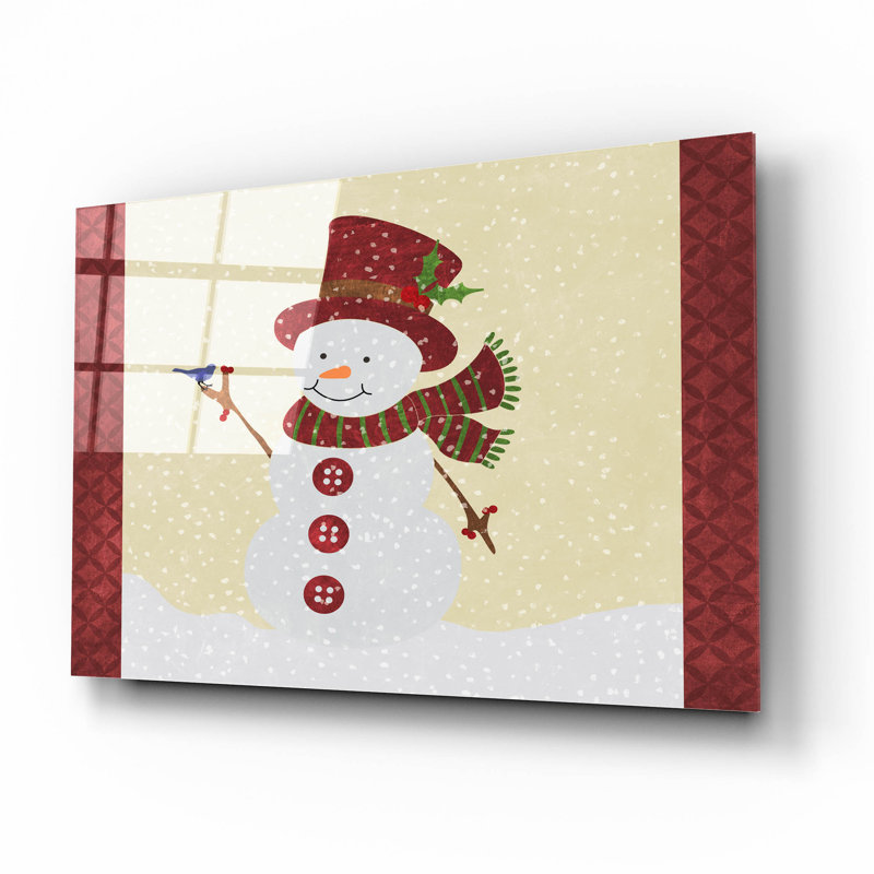  «Snowman 2» par Erin Clark, art mural en verre acrylique, 36 po x 24 po, H 12 po x l 16 po x P 0,13 po