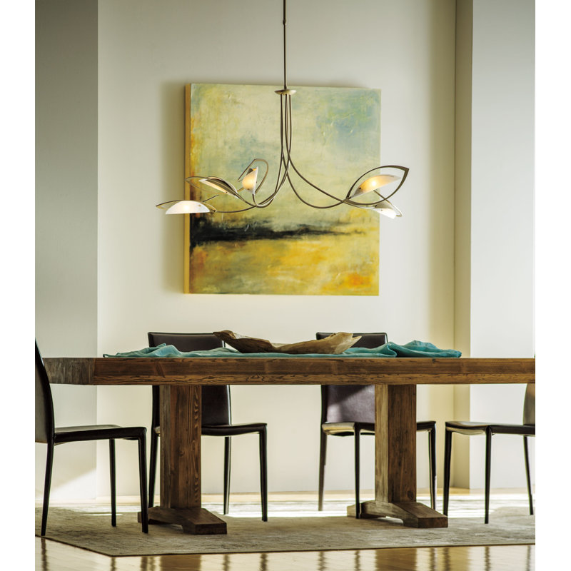 Aerial 5 - Light Unique / Statement Geometric Chandelier, White, 22.4" H x 47.5" W x 47.5" D