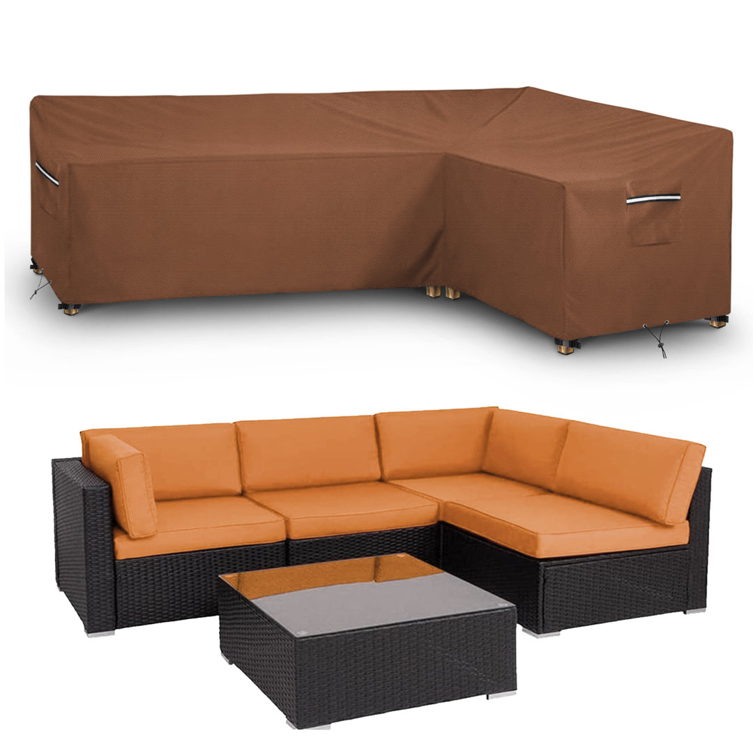 Heavy Duty Outdoor Sectional Sofa Cover Waterproof Patio Sectional Couch Cover Arlmont & Co. 