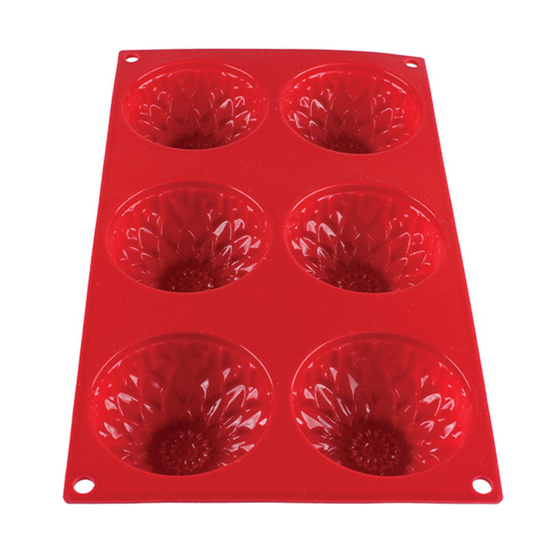 Thunder Group Inc. 6 Cup Non-Stick Silicone Mould with Lid